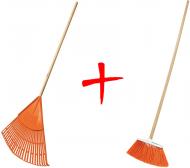 Набор садового инструмента грабли веерные Truper EP26F + метла Truper ES200C