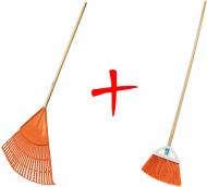 Набор садового инструмента грабли веерные Truper EP-26F + метла Truper ES-160А