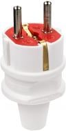 Вилка електрична Mutlusan із заземленням 220В 16А IP20 пластик білий із червоним