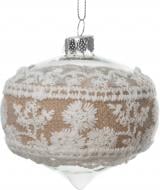 Елочная игрушка Юла с кружевом 8 см