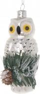 Елочная игрушка Сова серебристая 11 см