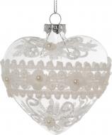 Елочная игрушка Сердце ажурное 8 см