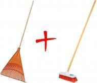 Набор садового инструмента грабли веерные Truper EP-26R + щетка для улицы Truper CEPI-40