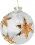 Шар стеклянный Зірка d80 JF157670-8C 80 мм серебристый с золотистым