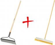 Набор садового инструмента грабли зубчатые Truper R-16AM + щетка для улицы Truper CEPI-50