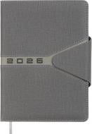 Щоденник датований лінія шкіра/поролон Buromax Navigator A5 2026 сірий