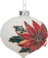 Елочная игрушка Юла-пуансеттия 8 см