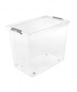 Ящик для зберігання Keeeper прозорий LEO 74 л на колiщатах 470x380x590 мм