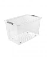 Ящик для зберігання Keeeper прозорий LEO 56 л на колiщатах 355x380x590 мм