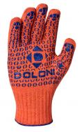 Перчатки Doloni 526 трикотажные 10 класс оранжевые с покрытием ПВХ точка XL (10) 19529