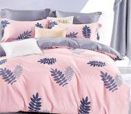 Комплект постільної білизни Pink leaf 2.0 рожевий із сірим La Nuit