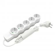 Подовжувач Electrum із заземленням 5 гн. білий 5 м C-ES-1543