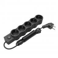 Подовжувач Electrum з вимикачем із заземленням 5 гн. чорний 5 м C-ES-1549