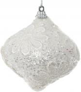 Елочная игрушка Юла Ажурный цветок 8 см