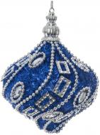 Елочная игрушка Юла синяя 8 см