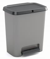 Контейнер для мусора с педалью KIS Compatta 25 л серый/черный 245842