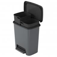 Контейнер для мусора с педалью KIS Compatta (11 л + 11 л) 22 л серый/черный 245841