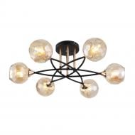 Люстра потолочная WunderLicht Vita 6x60 Вт Е27 черный с золотом KK2518-46