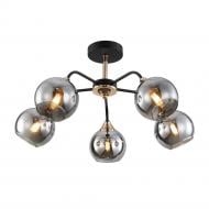 Люстра потолочная WunderLicht Casa 5x60 Вт Е27 черный с золотом KK5828-45