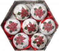 Набор игрушек Шар белый с красным d75 мм 7 шт./уп.