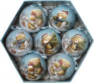 Набор игрушек Шар голубой с бежевым d75 мм 7 шт./уп.