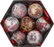 Набор игрушек Шар белый с красным 299-75030S/C-14 d75 мм 14 шт./уп.