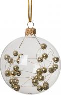 Набор елочных шаров с золотыми бусинками d80 мм 4 шт./уп.