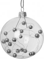 Набор елочных шаров с серебряными бусинками d80 мм 4 шт./уп.