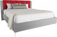 Кровать Green Sofa Мичиган RAL 7031 серый + Лагуна 27 красный 120x200 см