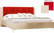 Кровать Green Sofa Мичиган RAL 1013 бежевый + Лагуна 27 красный 180x200 см