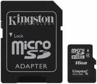Карта пам'яті Kingston 4 16GB microSDHC + SD adapter (SDC4/16GB) Карта пам'яті Kingston 4 16GB microSDHC + SD adapter (SDC4/16GB)