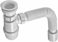Сифон для умывальника SoloPlast "Тюльпан-эконом" Т-0005 (с гофрошлангом L-800mm, выпуск пластмассовый)