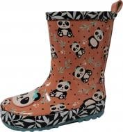 Сапоги резиновые для девочек YuMin Панда размер 26 оранжевый