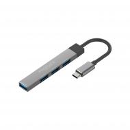 USB-хаб Promate USB-С LiteHub-4 3xUSB 2.0 + USB 3.0 grey