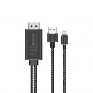 Кабель Promate MediaLink-LT Lightning to HDMI/USB-A 1.8 м 1,8 м черный (medialink-lt.black)