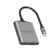 Перехідник Promate Type-C to 2xHDMI 4K MediaLink-H2 0,15 м сірий (medialink-h2.grey)