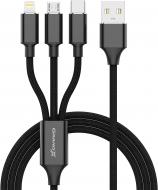 Кабель Grand-X USB-Type 3 в 1 1 м черный (PX-31B)