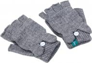 Рукавицы HW без пальчиков с откидной перчаткой для девочек ушки р.12-14 /серый