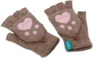 Рукавицы HW без пальчиков с откидной перчаткой для девочек р.12-14 /бежевый