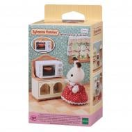 Фигурка коллекционная Sylvanian Families Мама-кошка с малышом и люлькой 5433