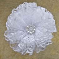 Резинка-бант ДАЙС из кружева белая (51021)