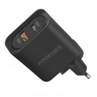 Зарядное устройство Promate PowerPort-36 36Вт Type-C PD + USB QC3.0 Black