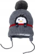 Шапка HW детская с веревочками пингвин р.50-52 серый