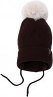 Шапка HW детская с веревочками р.50-52 коричневый