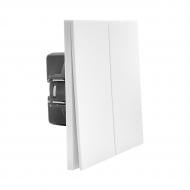 Выключатель двухклавишный HausMark INO без подсветки белый LS-2G-EU-White