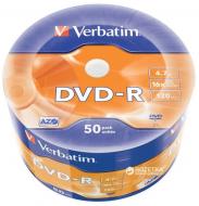 Verbatim Диски DVD-R 4.7 GB 16x Wrap 50 шт