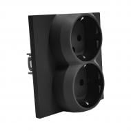 Розетка двойная с заземлением HausMark INO IP20 черный PS-2SG-EU-Black Розетка двойная с заземлением HausMark INO IP20 черный PS-2SG-EU-Black