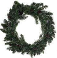 Вінок новорічний засніжений з шишками d600 мм JT-024"DHZ/C180