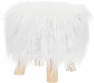 Пуф Наварра меховой 30x30 см белый