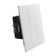 Вимикач триклавішний HausMark INO без підсвітки білий LS-3G-GP-White